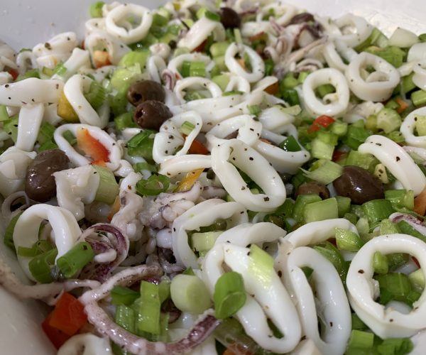 Sicilian style “puttanesca” Calamari Salad $16.99/lb.