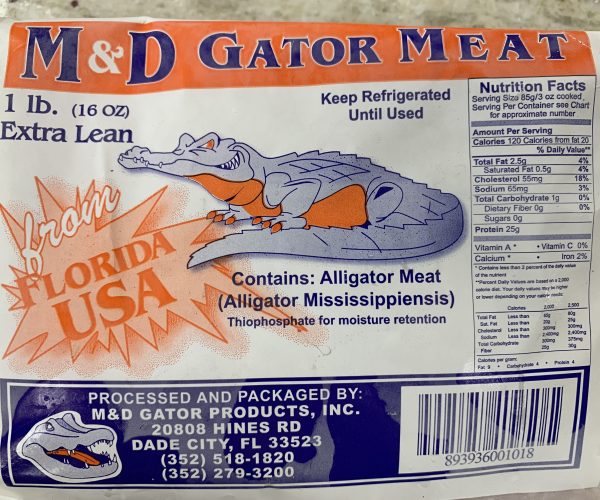1 lb. Florida Gator Meat.